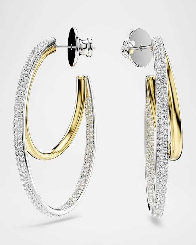 Hyperbola Round Cut Pave Hoop Earrings